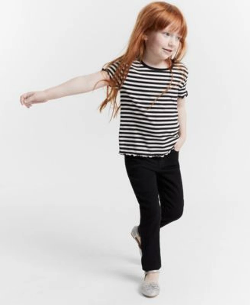 Epic Threads Girls Ribbed Knit Stripe T Shirt Tulipa Skinny Jeans Created For Macys