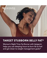 Havasu Nutrition Women's Night Time Fat Burner + Apigenin Capsules, Metabolism Booster and Appetite Suppressant for Weight Loss, Havasu Nutrition, 60c