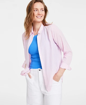 On 34th Women's Button-Front Crepe Shirt