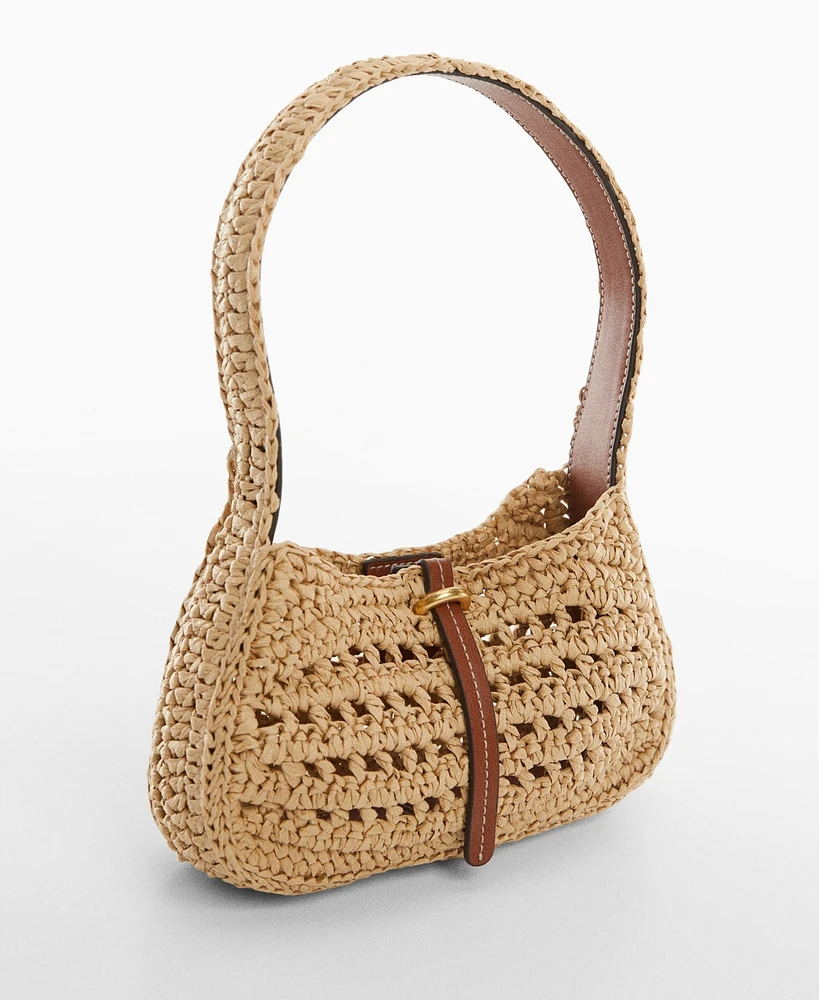 Mango Women's Natural Fiber Shoulder Bag