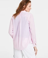 On 34th Women's Button-Front Crepe Shirt