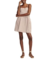 Lucky Brand Women's Drawstring Pocket Cotton Babydoll Mini Dress