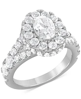Diamond Oval Halo Bridal Set (4 ct. t.w.) in 14k White Gold