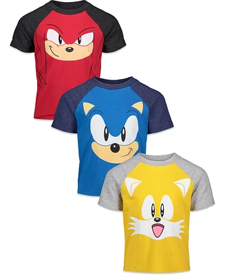 Sega Boys Sonic The Hedgehog Tails Knuckles 3 Pack T-Shirts