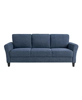 Lifestyle Solutions 80.3"W Polyester Microfiber Sofa with Rolled Arms