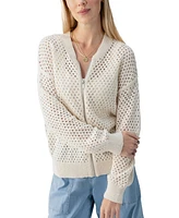 Sanctuary Women's Stepping Out Cotton Open-Knit Bomber Jacket