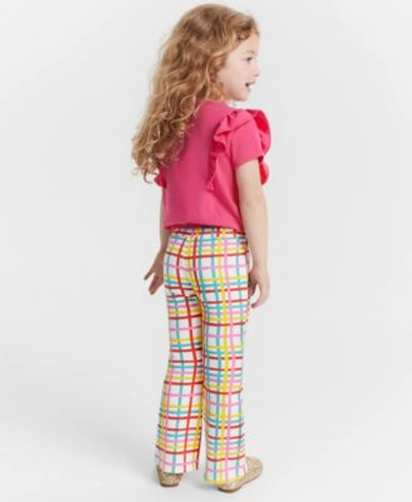 Epic Threads Toddler Girls Heart Ruffle T Shirt Plaid Kick Flare Pants Created For Macys