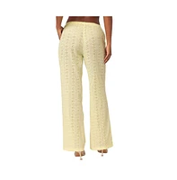 Edikted Women's Lemon Lacey Cotton Pants