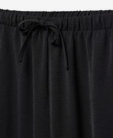 Mango Women's Elastic Waist Wideleg Pants