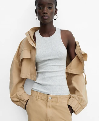 Mango Women's Pockets Detail Cropped Jacket