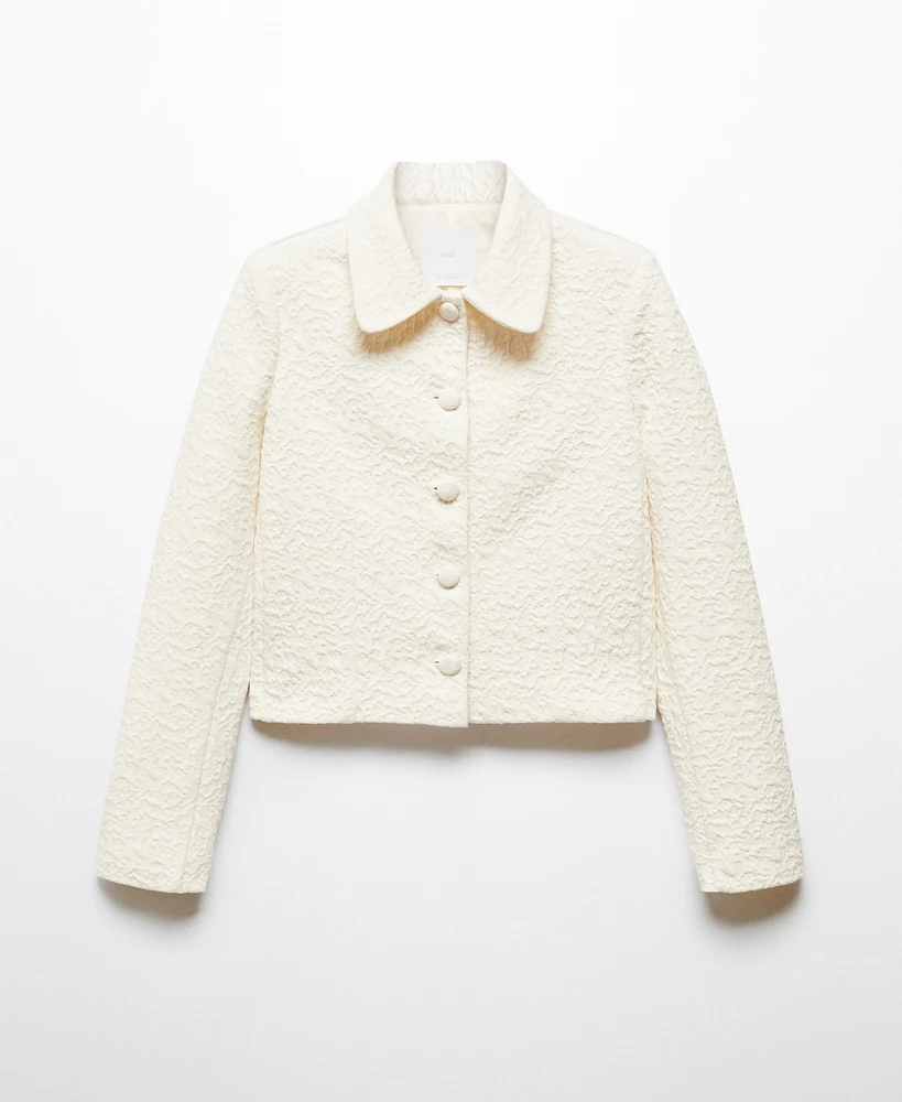 Mango Women's Buttoned Texture Jacket