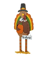 Glitzhome 30.25"H Thanksgiving Wooden Turkey Porch Decor