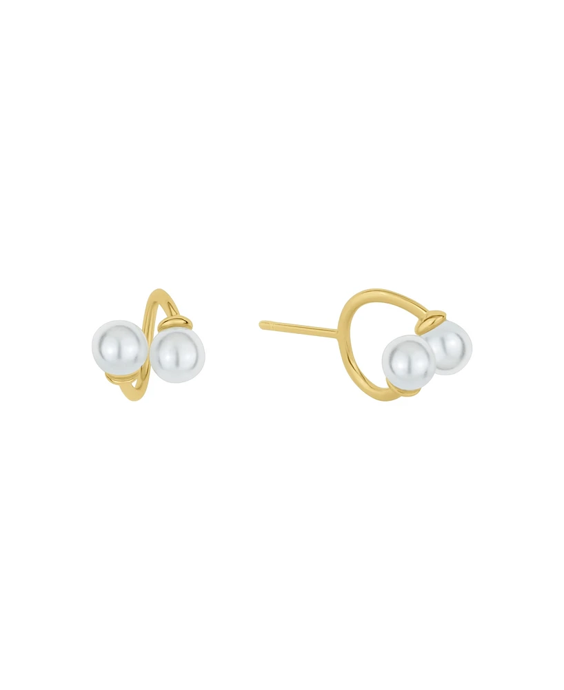 And Now This White Imitation Pearl Ear Bud Holder Earring