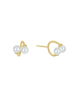 And Now This White Imitation Pearl Ear Bud Holder Earring