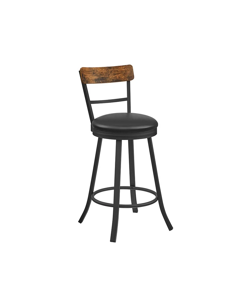 Slickblue Swivel Bar Stool with Curved Tilted Backrest