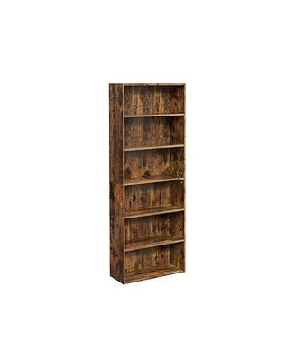 Slickblue Open Bookcase With Adjustable Storage Shelves, Floor Standing Unit-6 Shelves