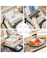 Slickblue Laptop Desk For Bed Or Sofa With Adjustable Tilting Top, Breakfast Serving Tray