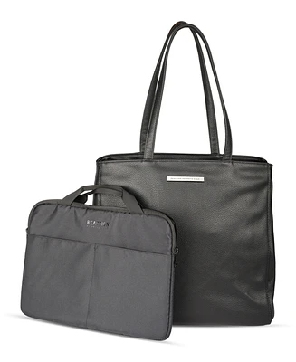 Kenneth Cole Reaction Faux Leather Marley 16" Laptop Tote with Removable Laptop Sleeve
