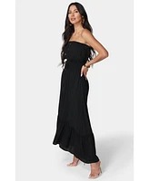 bebe Women's Strapless Maxi Dress