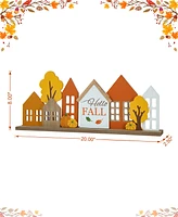 Glitzhome 20"L Fall Wooden House Table Decor