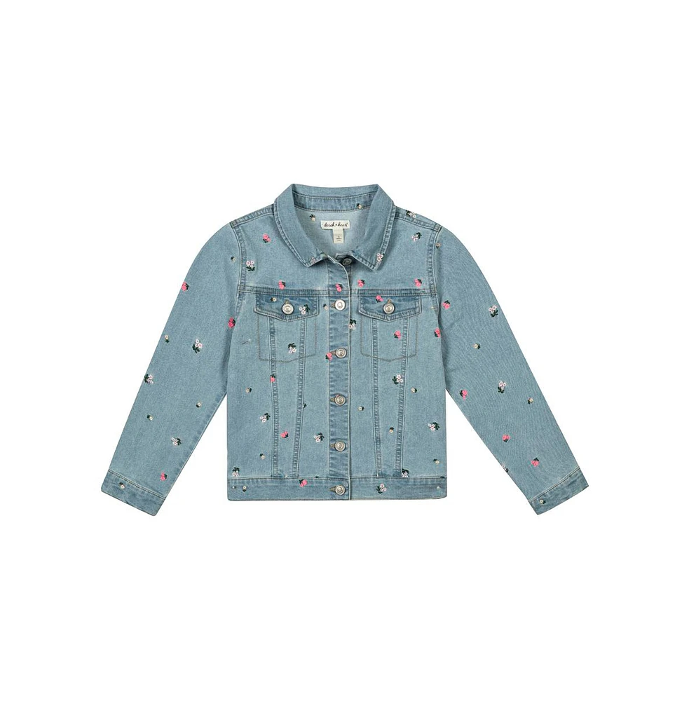 Derek Heart Little Girls Novelty Denim Jacket, Light Wash