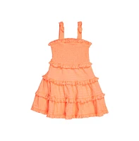 Derek Heart Little Girls Crinkle Knit Tiered Dress