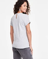 I.n.c. International Concepts Women's Rhinestone-Trim Tee, Created for Macy's