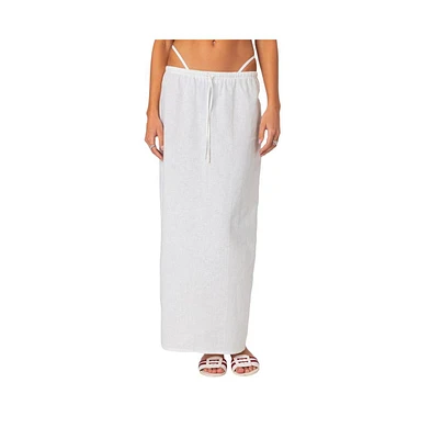 Edikted Women's Rayla Linen Look Maxi Skirt