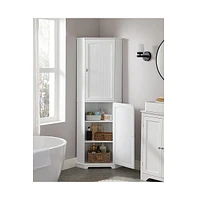 Slickblue Tall Corner Cabinet, Bathroom Storage Cabinet With 2 Doors And 4 Adjustable Shelves