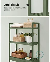 Slickblue 4-Tier Over-the-Toilet Storage Shelf Natural Beige – Space-Saving Organizer