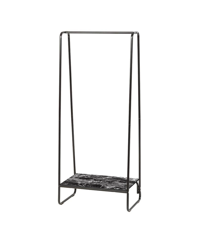 Iris Usa Clothes Rack for Hanging Clothes with 2 Shelves, Freestanding Clothing Rack, Easy to Assemble Garment Rack, Metal, Sturdy Design, Multipurpos