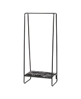 Iris Usa Clothes Rack for Hanging Clothes with 2 Shelves, Freestanding Clothing Rack, Easy to Assemble Garment Rack, Metal, Sturdy Design, Multipurpos