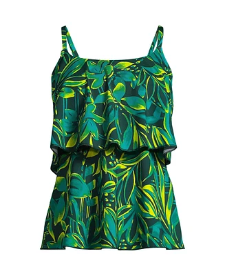 Lands' End Women's Chlorine Resistant Tiered Tankini Swimsuit Top