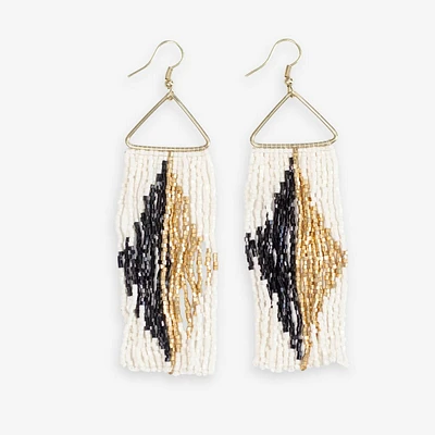 Ink + Alloy Erica Beaded Fringe Earrings Teal