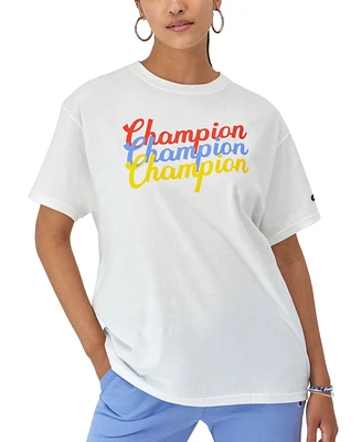 Champion Women's Loose Fit Graphic-Logo Short-Sleeve T-Shirt