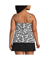 Lands' End Plus V-Neck Tulip Hem Tankini Swimsuit Top