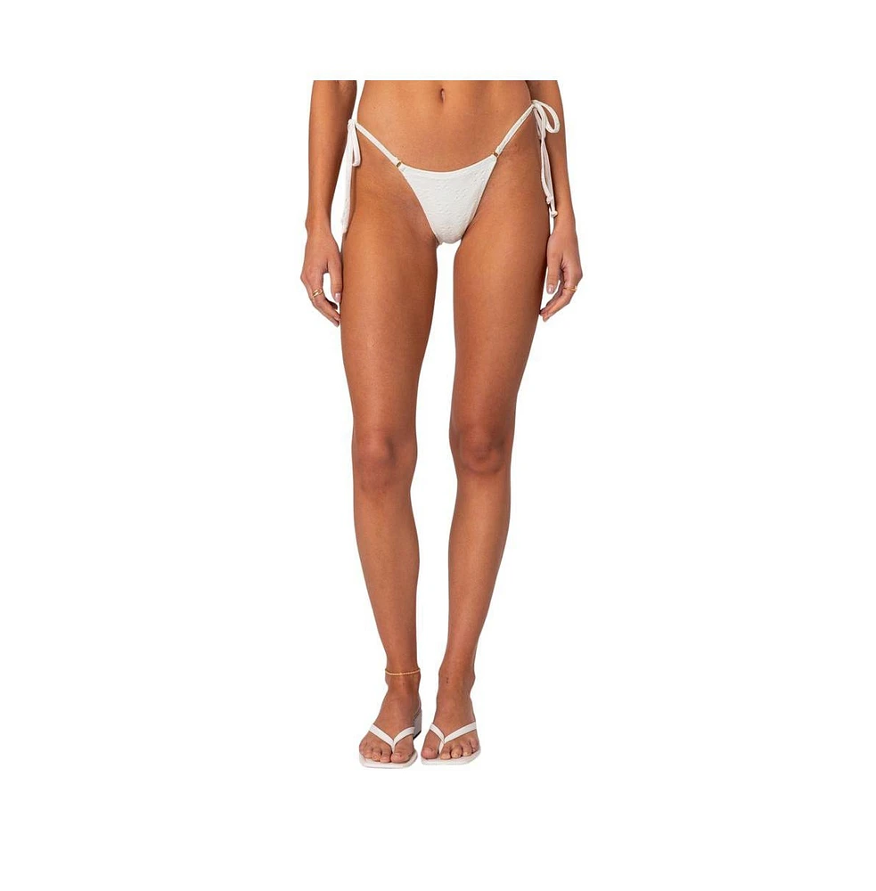 Edikted Women's Eyelet String Bikini Bottom