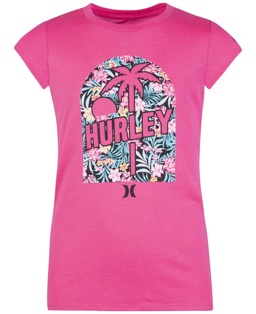 Hurley Big Girls Palm Knockout Cotton Graphic T-Shirt