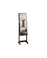 Slickblue Free Standing Jewelry Armoire with Full Mirror