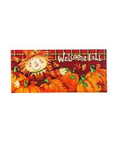 Evergreen Indoor Outdoor Doormat Bundle Set of 5 - Frame and 4 Welcome Seasonal Inserts Pumpkins Lemonade Snowman Floral