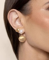 Ettika Polished Pebble Single Crystal Stud Earrings