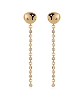 Ettika Polished Pebble Linear Crystal Chain Drop Earrings