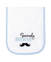 Hudson Baby Infant Boy Cotton Terry Bib and Burp Cloth Set 5pk, Seriously Awesome, One Size