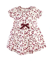 Touched by Nature Toddler Girls Organic Cotton Dress and Cardigan 2pc Set, Winter Woodland