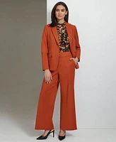 Calvin Klein Womens One Button Blazer Wide Leg Pants