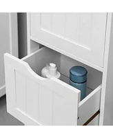 Slickblue Bathroom Cabinet Floor Cabinet, Free-standing Storage Cabinet With 3 Drawers, Matte White