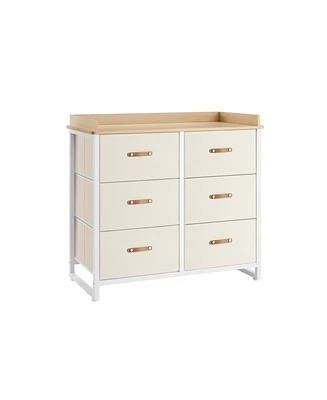 Slickblue Kids Dresser with 6 Drawers, Boys Girls for Baby, Water-Resistant Changing Table