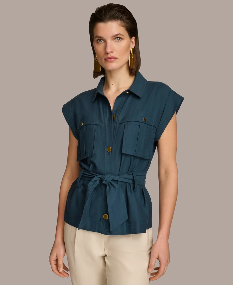 Donna Karan Women's Belted Cap-Sleeve Jacket