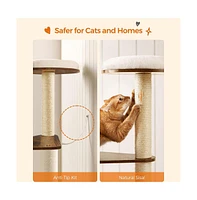 Slickblue Modern Cat Tree for Indoor Cats, Multi-level Cat Condo with 5 Scratching Posts