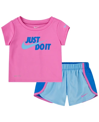 Nike Infant Girls Dri-fit All Day Tee and Tempo Shorts Set